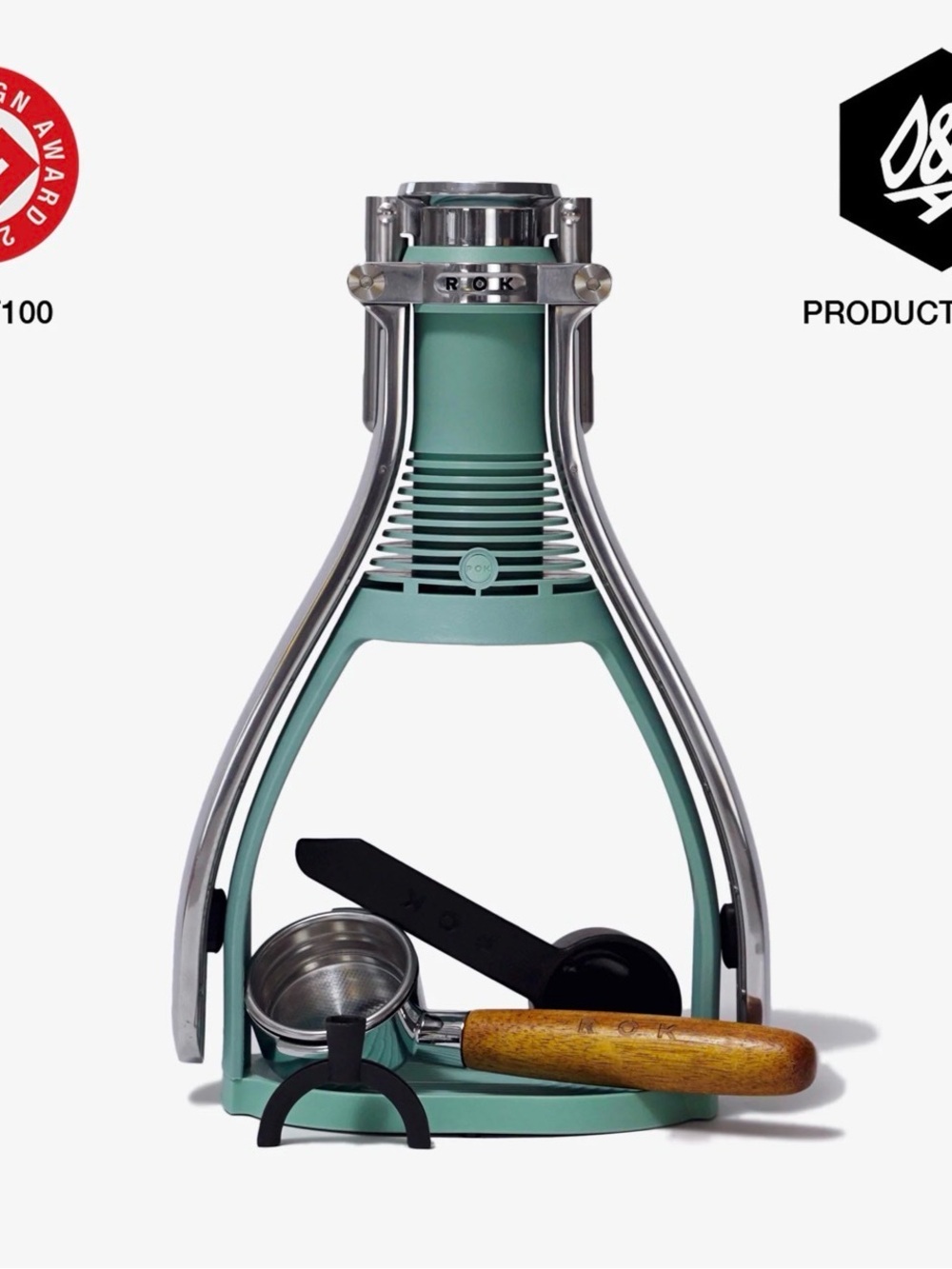 ROK Manual Espresso Maker in Seafoam Green